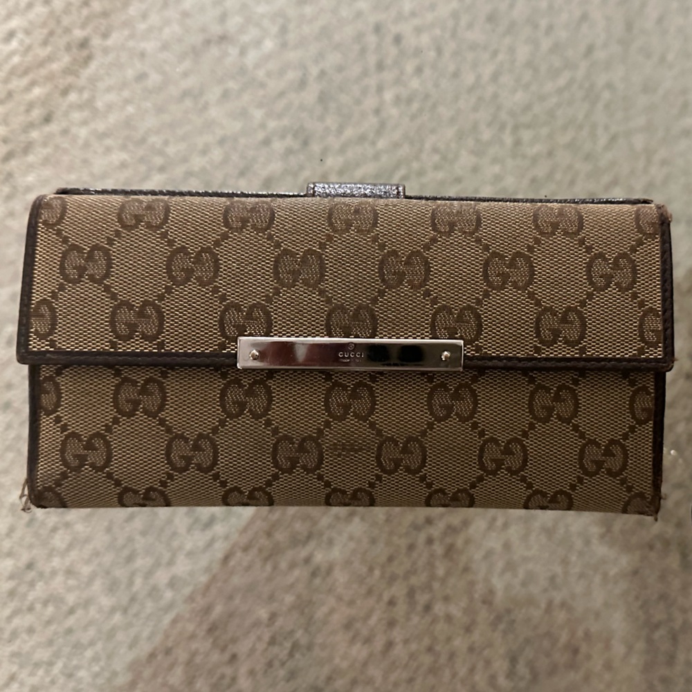 Authentic Gucci GG Canvas Long Wallet